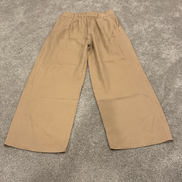 & Other Stories Tailored High Waist Trousers Cropped Beige Size 4 Like New - Picture 10 of 11